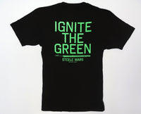 Steele Wars - Ignite The Green - Black T-shirt