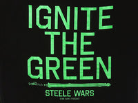 Steele Wars - Ignite The Green - Black T-shirt